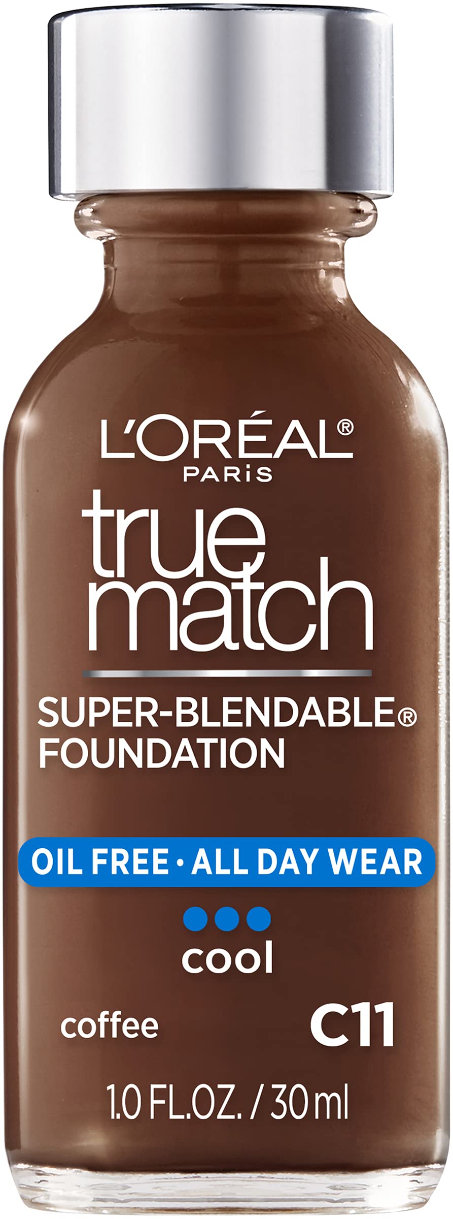 L’Oréal Paris Makeup True Match Super-Blendable Liquid Foundation, Coffee C11, 1 Fl Oz,1 Count